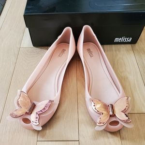 Melissa moc pink butterfly flats. Size 8
